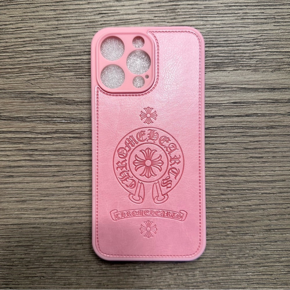 iPhone 15 Pro Max Chrome Hearts Pink Phone Case